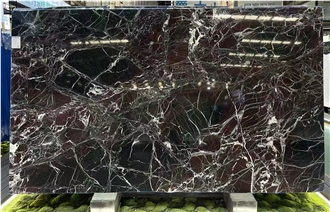 Rosso Levanto / Purple With Black Marble Slabs