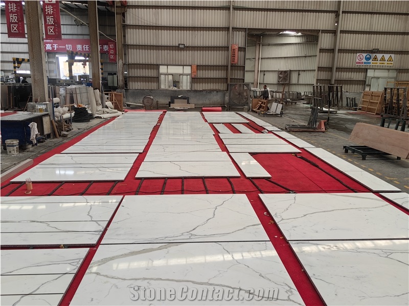 Goldtop Calacatta White Marble Table Wall Slabs Floor Tiles