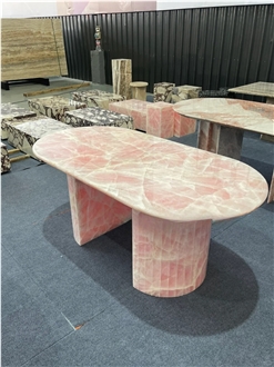 HRST Pink Onyx Stone Dining Furniture Living Room On Sale