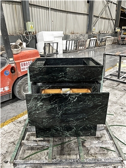 HRST Verde Alpi Green Marble Bathroom Sink