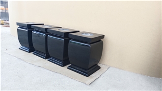 Black Granite Monumental Urns