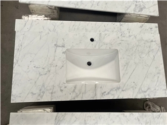 Carrara White Marble Bathroom Vanity Tops