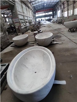 Custom Design Marble Carrara SPA Bathtub For Hotel Resorts