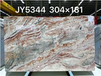 Italian Luxury Marble Slabs Monica Red Marble For Resort