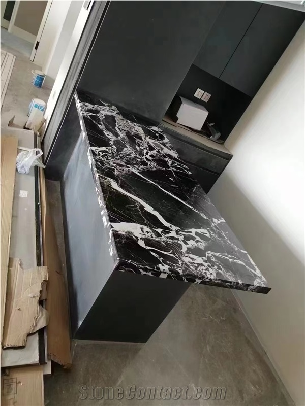 Luxury Black Marble Grande Antique Kitchen Bar Tops For Home