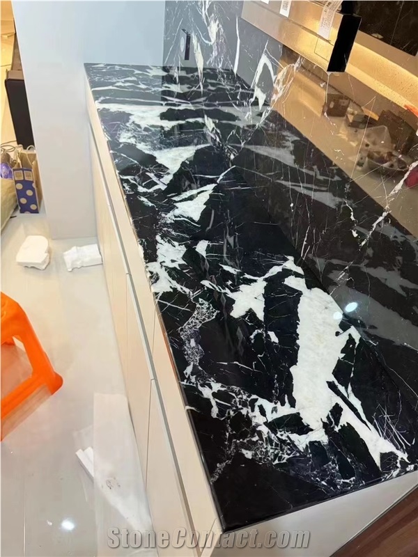 Luxury Black Marble Grande Antique Kitchen Bar Tops For Home