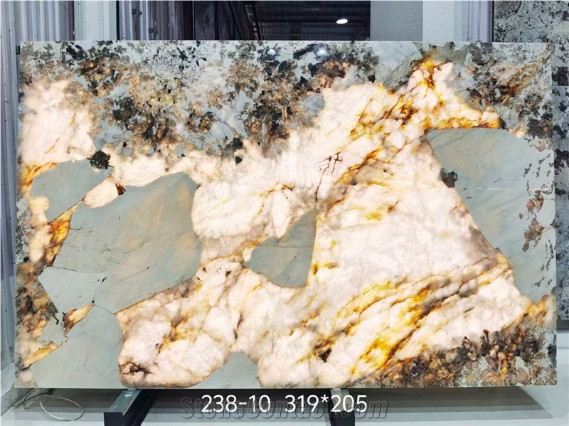 Luxury Brazil Pandora Quartzite Slabs For Bookmatched Decor