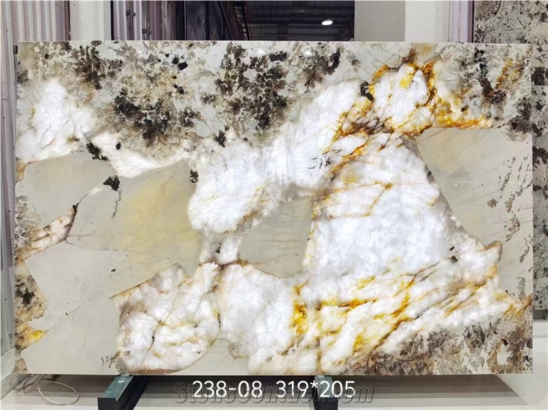 Luxury Brazil Pandora Quartzite Slabs For Bookmatched Decor