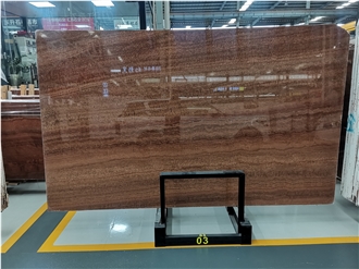 Natural Wooden Red Marble Slab For Floor Tile