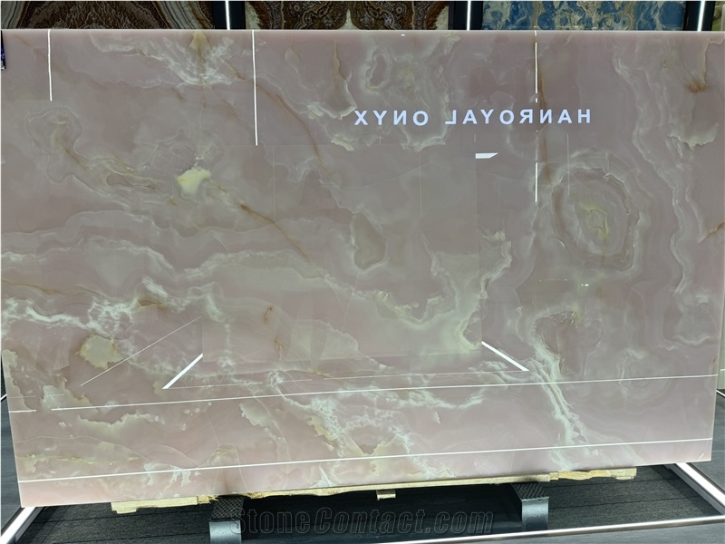 Afghan Pink Onyx Slabs For Hotel And House Design