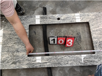 GOLDTOP Viscount White Granite Bath Tops For Hotel