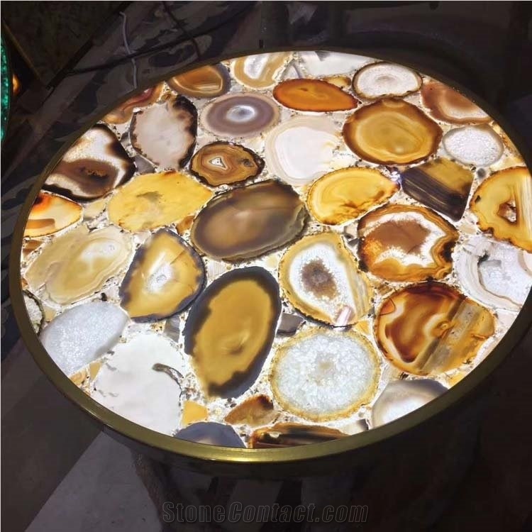 Agate Stone Round Cafe Table