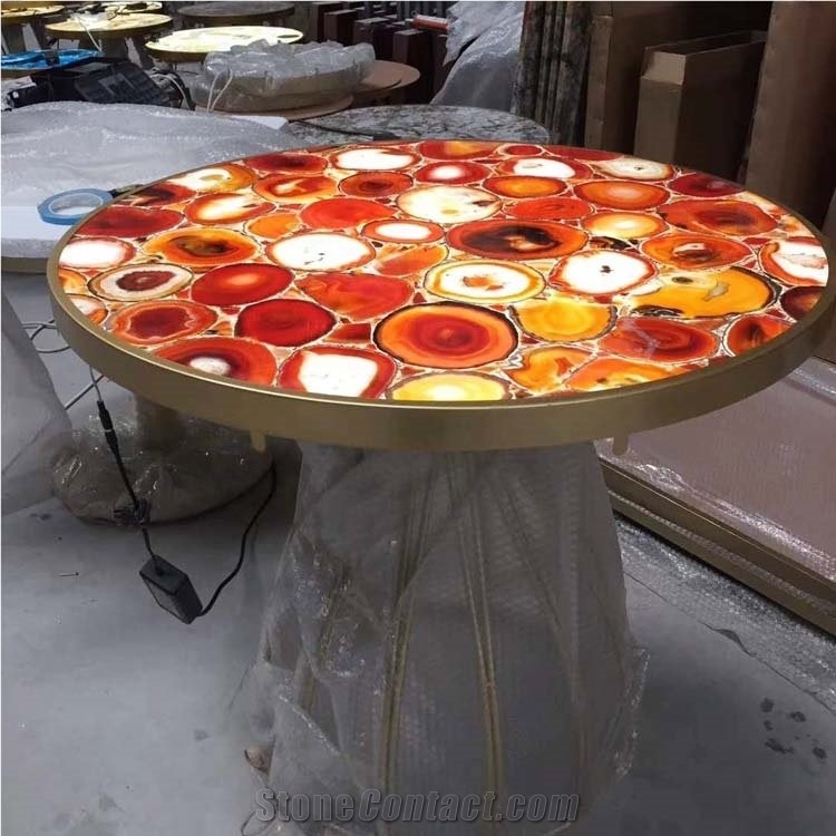 Agate Stone Round Cafe Table