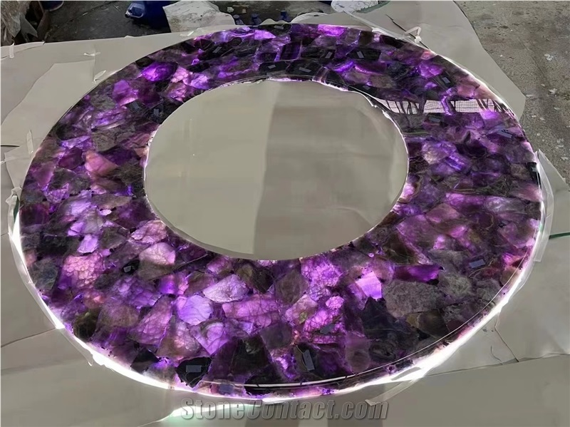 Backlit Semiprecious Stone Office Table Tops