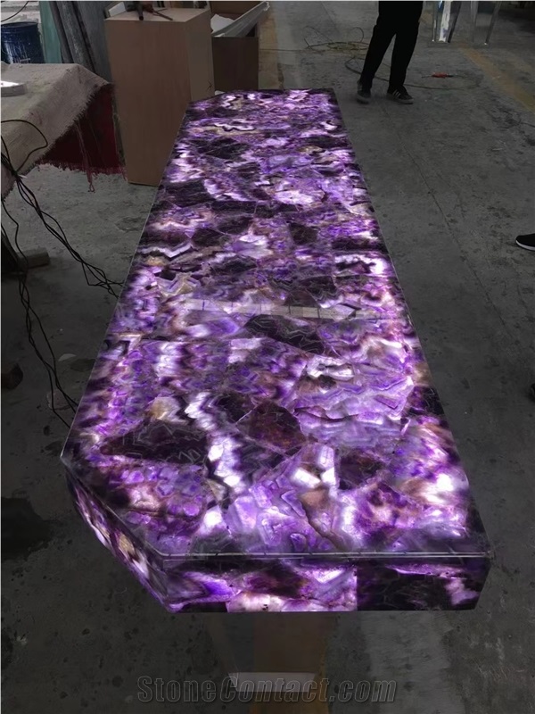 Backlit Semiprecious Stone Office Table Tops