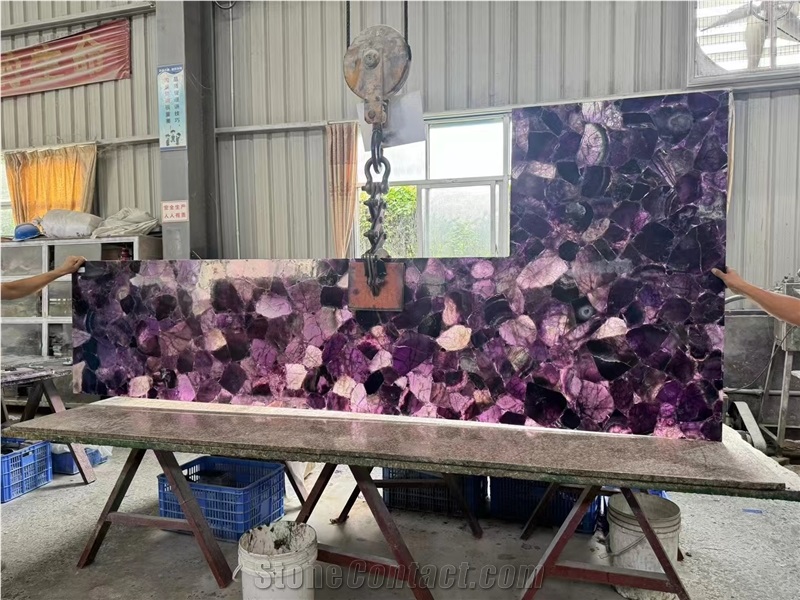 Backlit Semiprecious Stone Office Table Tops