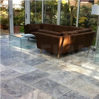 Silver Grey Travertine Pattern Set Tiles