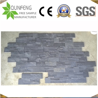 China Black Culture Stone Veneer Slate Wall Cladding Panel
