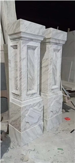 Volakas Marble Column White Stone Decoration Tile
