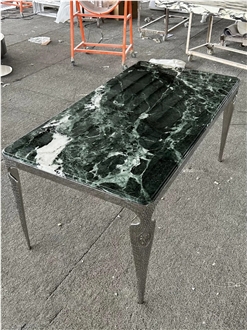 HRST Luxury Verde Alpi Green Marble Table Top On Sale
