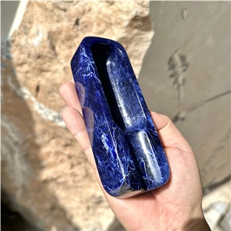 Natural Blue Sodalite Stone Cigar Ashtray