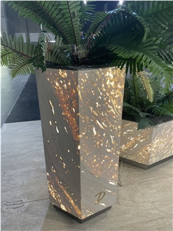 St. Caterina Avorio Travertine Flower Pot Planters