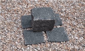 Full Chisel Black Gabbro Granite Paving Stone