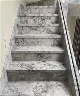 Imported Stone Staircase Super White Quartzite Stair