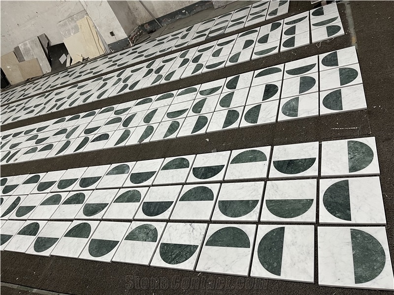 India Green And Carrara White Mosaic Pattern