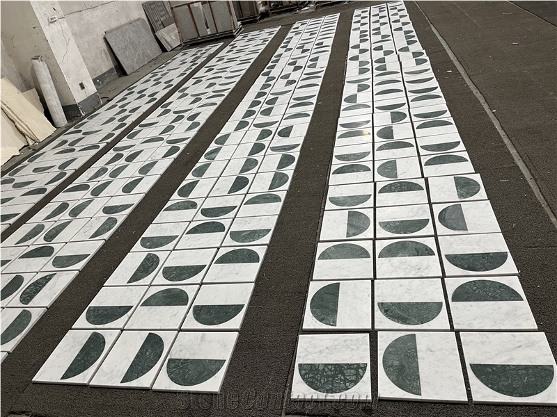India Green And Carrara White Mosaic Pattern