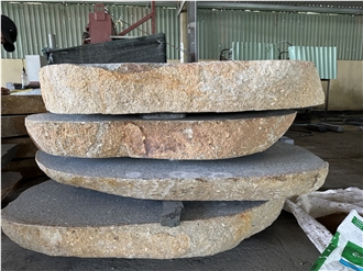 Granite Garden Stepping Stone- Flamed Surface With Natural Cover