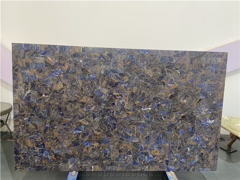 Precious Blue Sodalite Semiprecious Stone Slabs