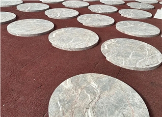 Fior Di Bosco White Marble Round Table Top For Hotel Project