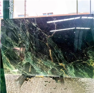 White Vein Patek Philippe Green Marble Slab For Floor Tile
