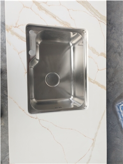 AST 5017 Calacatta Gold MEIYING Quartz Artificial Stone Countertop