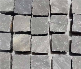 Sagar Black Sandstone Splitted Cobbles And Pavers