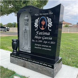 Premium Black Granite Headstone