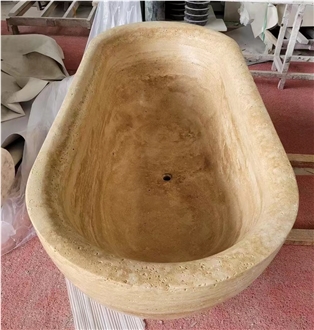 Mordern Travertine Hotel Natural Stone Bathtub