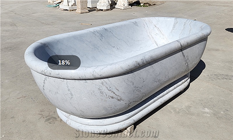 White Carrara Marble Bathtub