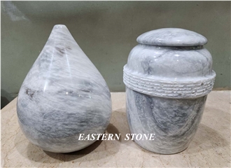 White Marble Cremation Funeral Urn