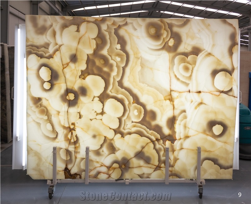 White Onyx Slabs, 2 Cm