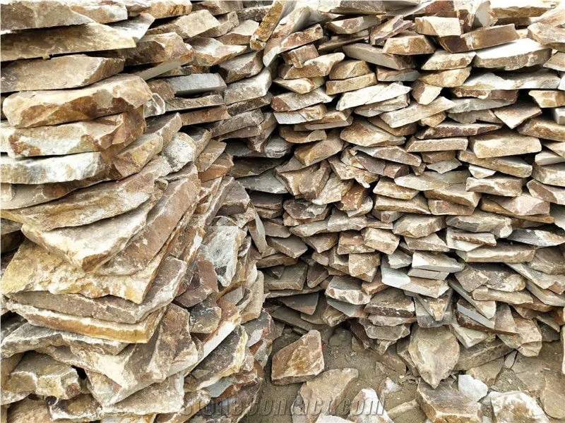 Rust Slate Landscaping Stone Wall, Flagstone Walling