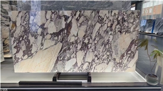 Calacatta Viola Marble Slabs Bvlgari Pink Lilac Stone Tile