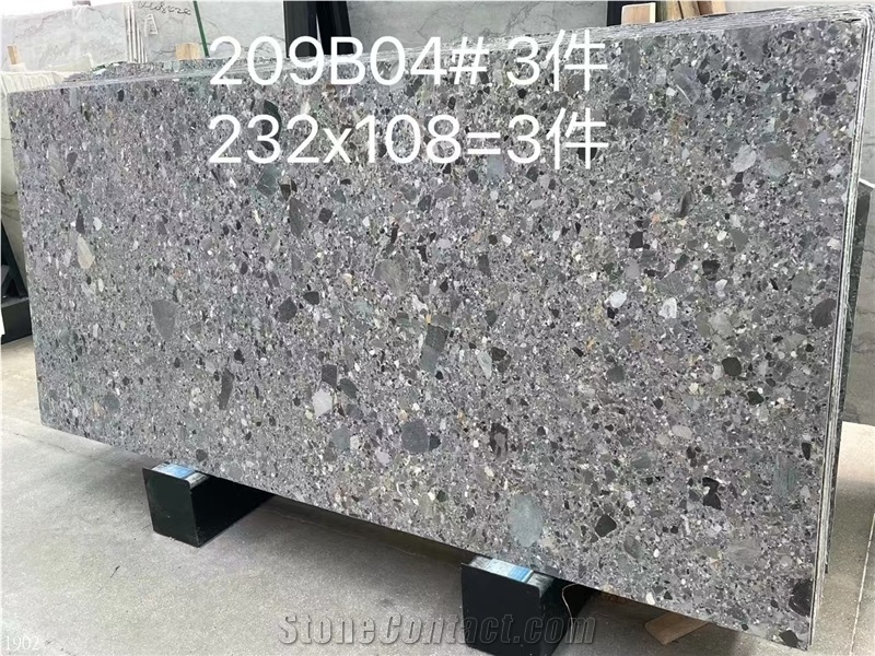 Gray Conglomerate Slabs Hotel Wall Decoration Tile