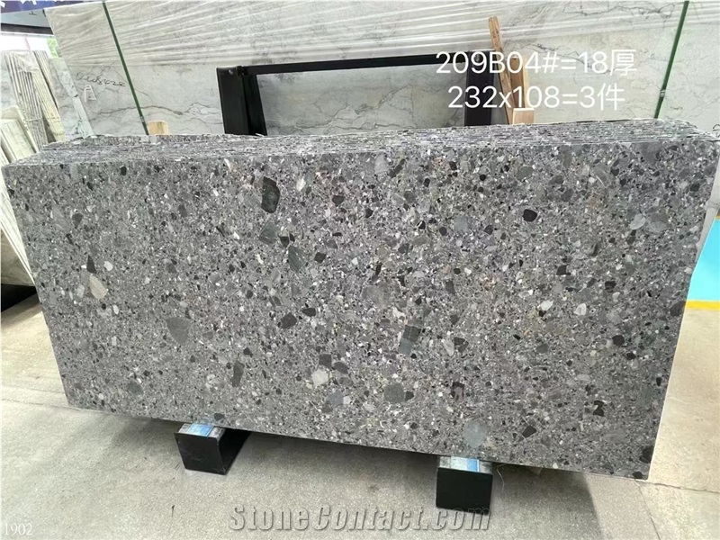 Gray Conglomerate Slabs Hotel Wall Decoration Tile