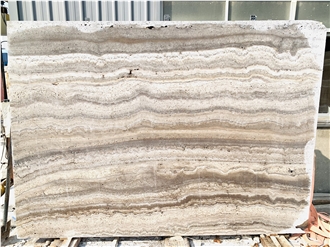 Silver Grey Vein Cut Travertine Slabs