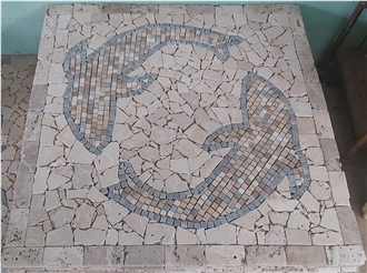 Natural Stone Mosaic Medallion
