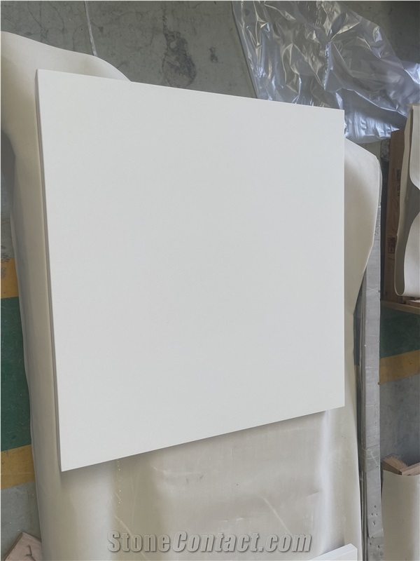 Pure White Quartz Solid Surface Table Tops