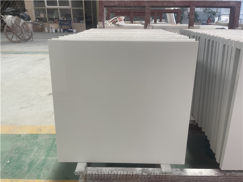 Pure White Quartz Solid Surface Table Tops