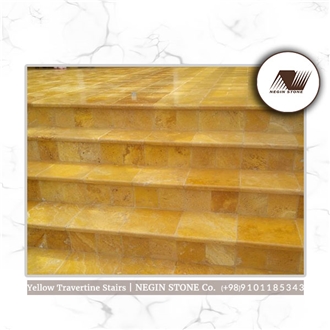 Yellow Travertine  Stairs